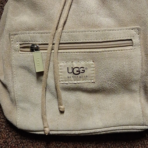 Ugg Mini Suede Leather Backpack Beige  RARE main image 12